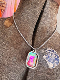 Carol Su - AB Crystal Pendant Necklace