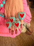 Double the Love Turquoise Heart Ring ATG
