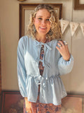 Denim Ribbon Top/Jacket