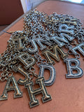 D, L, M, N, R, T avail: Signature Initial Tooled Necklace