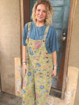 Sage Meadow Floral Overalls