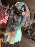 Jaded Gypsy Kantha Patchwork Skinny Scarf