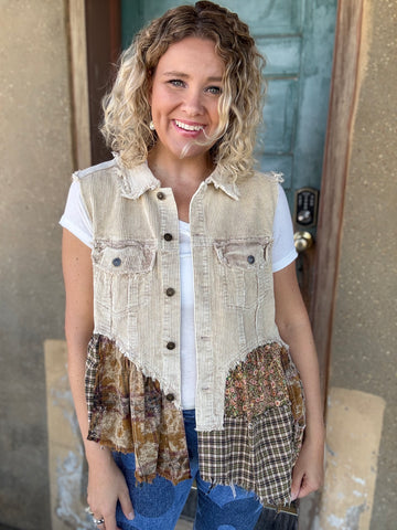 Harvest Patchwork Corduroy Vest