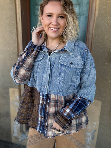 🌾 Harvest Moon Patchwork Shacket