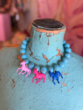 Wild Horse Bubble Necklace by Jennifer Thames Originals - Turquoise L/P/B
