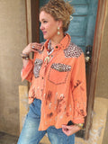 Rust + Rebel Paint Splatter Shacket