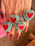 Double the Love Turquoise Heart Ring ATG