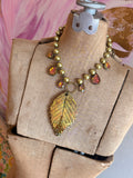 Autumn Rain Clay Leaf Necklace by Gypsy South