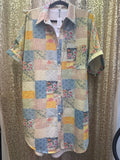 Grandma's Garden Patchwork Shirt Dress