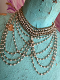 Dripping Beaded Necklace - Antique Gold-Tone