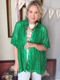 Emerald Sequin Kimono/Top