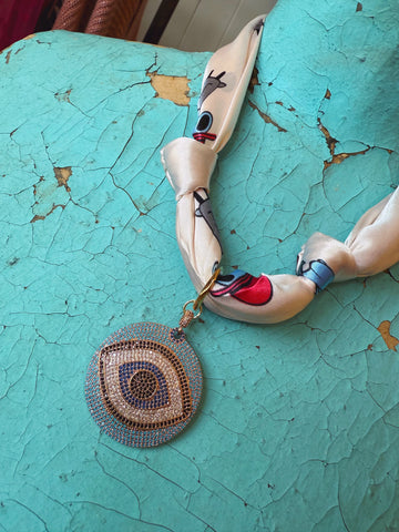 Crystal Eye Scarf Necklace – Jennifer Thames Originals