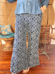 Hippie Daisy Chenille Flower Palazzo Pants