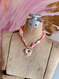 Pretty in Pink Bandana Heart Necklace by Gypsy South