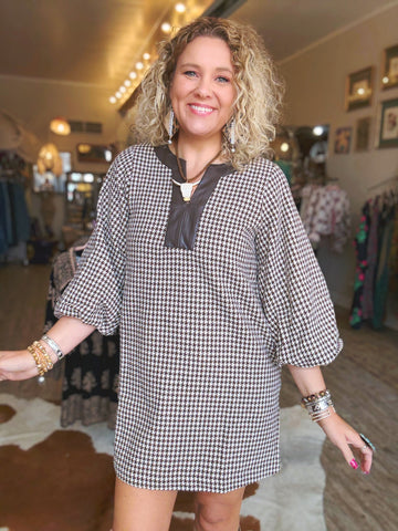 Highland Houndstooth Dress