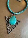 Art by Amy “Desert Light” Turquoise & Crystal Triangle Necklace