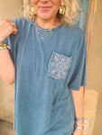 Teal Haven Crochet Pocket Top