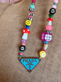 Funky Luxe Necklace by SBC - Lt. Blue/Magenta Dice
