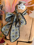 Midnight Olive Silk Twilly