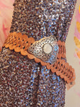 Leather Braided Belt - Tan