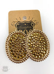 806 Medium oval earring with crystals: Silver Clear