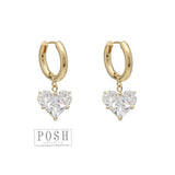 Posh Heart hoop earring: Rose Gold