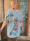 Wings & Wildflowers Tee - Blue Slate