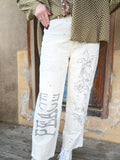 Jaded Gypsy Peace & Love Jeans — Parchment