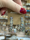 Crystal Heart Hoop Earrings