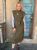 Olive Hour Knit Midi Dress