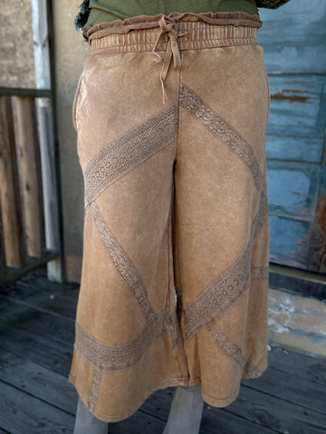 ☀️ Golden Hour Lace Patch Pants