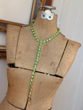 Electric Lime Crystal Lariat Necklace
