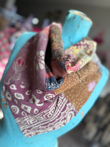Jaded Gypsy Kantha Patchwork Small Square Scarf