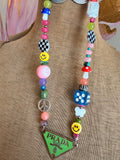 Funky Luxe Necklace by SBC - Lime/Blue Dice