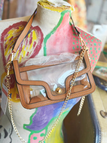 Nina Clear Shoulder Bag - Tan
