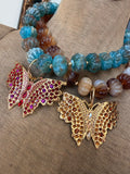 Chromatic Butterfly Acrylic Necklace - Teal or Brown