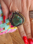 Tibetan Feather Frame Turquoise Ring
