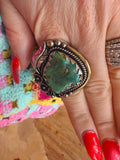 Tibetan Feather Frame Turquoise Ring