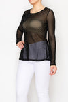 Black Celestial Breeze Mesh Top