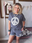 Charcoal Lace Peace Shorts