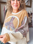 Patchwork Peace Out Long Sleeve Top