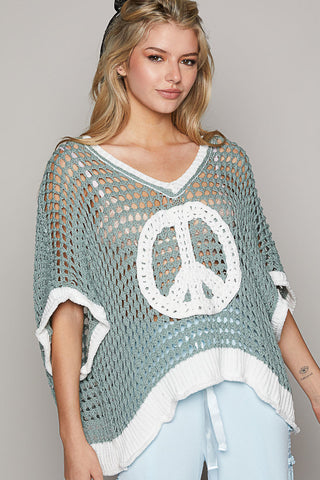 Sage Peace Crochet Sweater