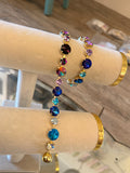 WAFA Blue Multi Flame Crystal Bracelet