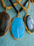 Jennifer Thames Gemstone Pendant Necklace