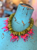 Olive Carousel Kisses Necklace