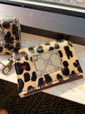 Leopard GG Card Holder Keychain