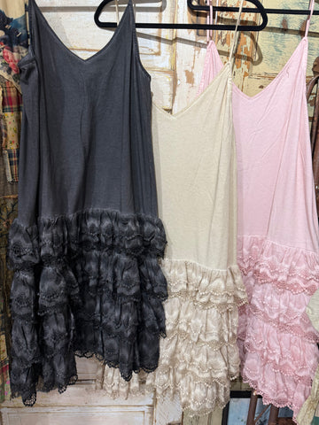 A Rare Bird Vintage Slip Dress Black / Tan / Pink