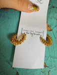 Jennifer Thames Twisted Gold Hoop Earrings