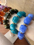 Marbled Cube Stretch Bracelet by Jennifer Thames Originals.