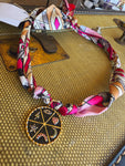 Pink Emojis - Handmade Skinny Scarf Necklace by Jennifer Thames Originals